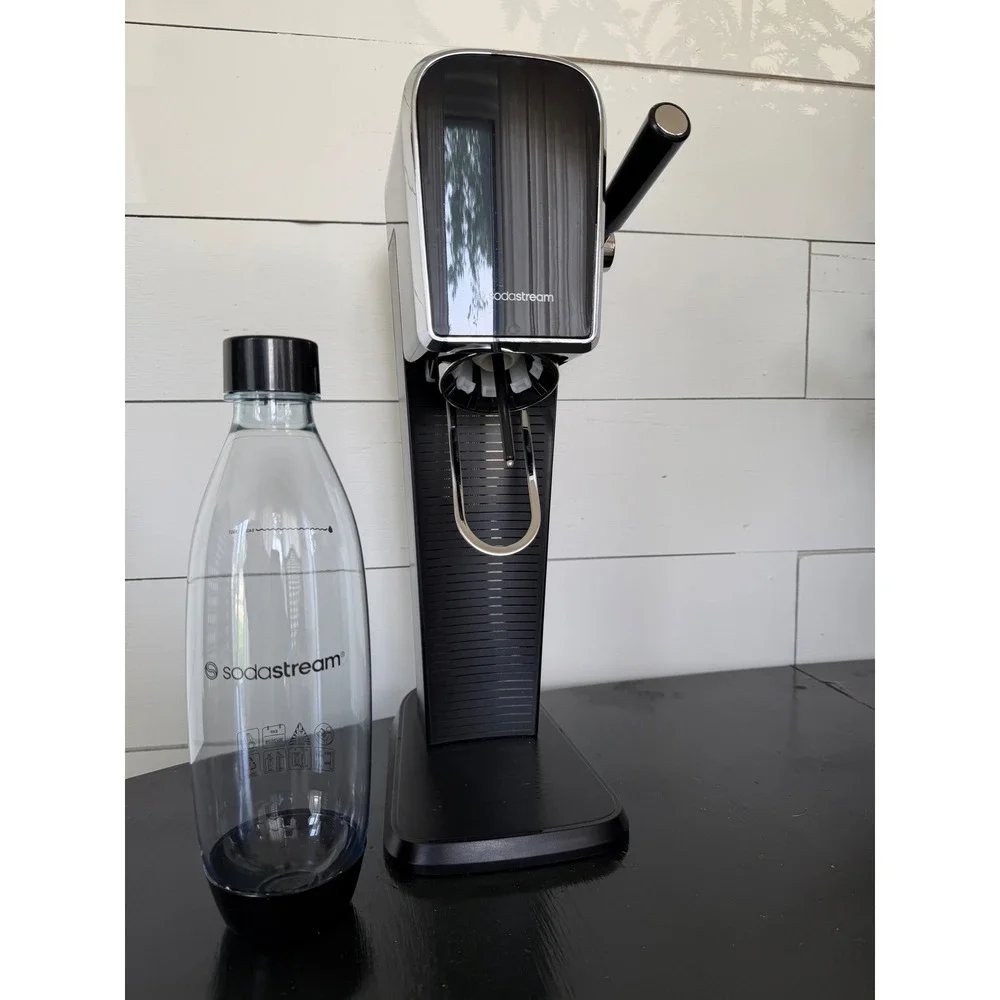 SodaStream Art Sparkling Water Maker Black Chrome Bundle with Pepsi & Bubly Mix